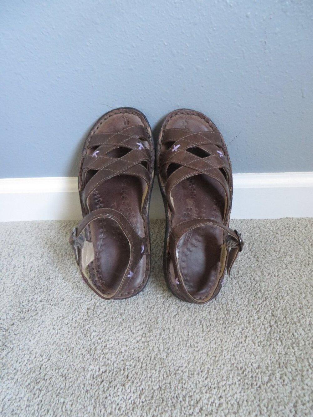 KEEN Hybridlife Karlie Womens Strappy Sandals Size 5 Brown/Purple Leather Retro - Picture 5 of 10